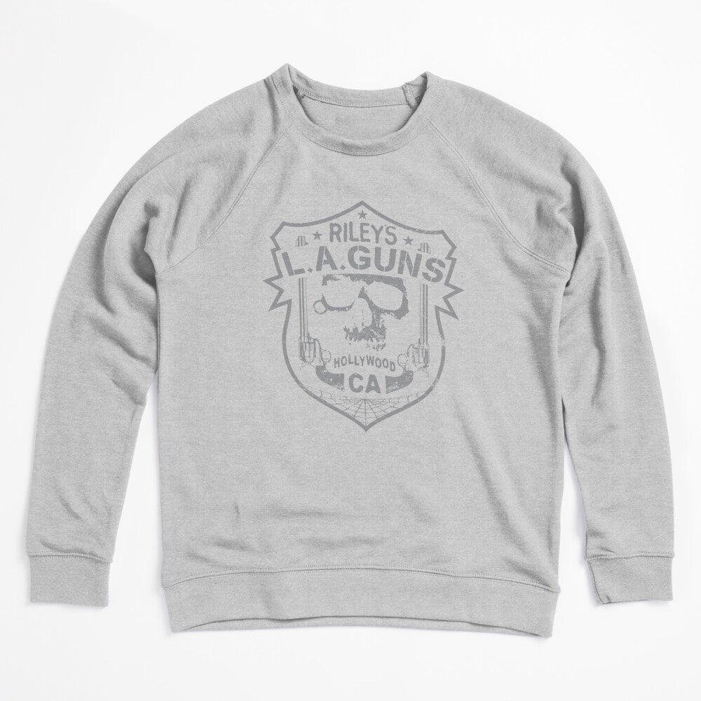 Riley's L A GUNS Official Logo Grey Skull Shirt