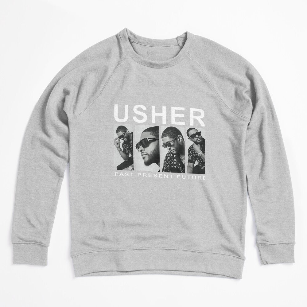 Usher Present Future Monochrome Collage Design Shirt